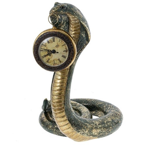 Фигурка декоративная с часами"Змея", L23 W28 H36,5 см 813217