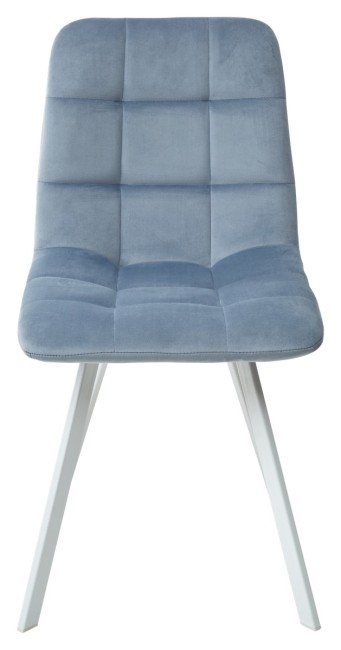 Стул CHILLI SQUARE G108-56 пудровый синий,велюр/белый каркас 629M04904 (от 2-х штук)