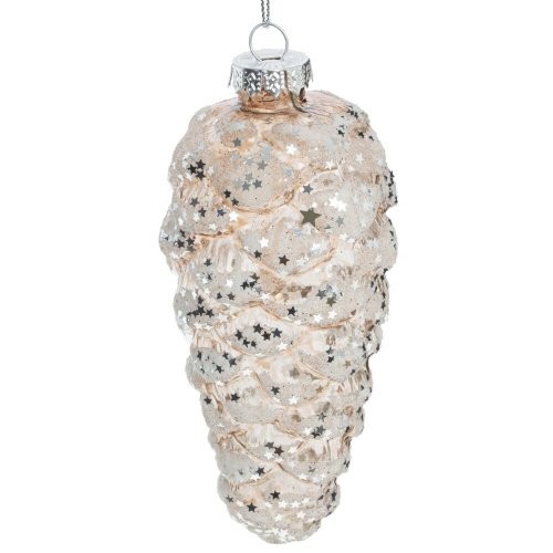 Украшение новогоднее "Шишка", 6*6*13см, стекло 779046