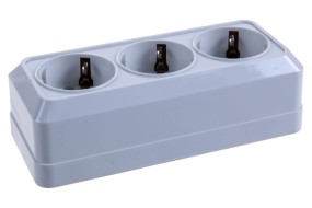 Розетка 3 места с/з "Олимп" белая 1161