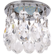 Точечный светильник CR1006 круг стекло каплевидные хруст. прозр./хром 84x100 FC16RVECB