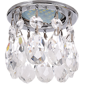 Точечный светильник CR1006 круг стекло каплевидные хруст. прозр./хром 84x100 FC16RVECB