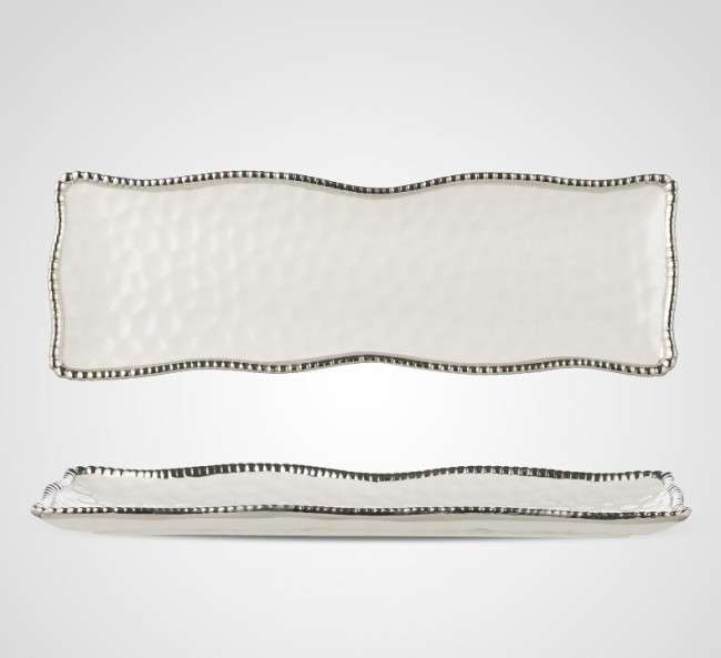 Блюдо с серебристой каймой DX190417-S2