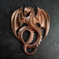 Панно "Дракон большой" медный, 28х22х2 см 6758150