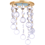 Точечный светильник ЭКОЛА CR1007 Круг Стекло большими хруст. Прозр./Золото 84x170 FV16RVECB