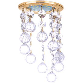 Точечный светильник ЭКОЛА CR1007 Круг Стекло большими хруст. Прозр./Золото 84x170 FV16RVECB Точечный светильник ЭКОЛА CR1007 Круг Стекло большими хруст. Прозр./Золото 84x170 FV16RVECB