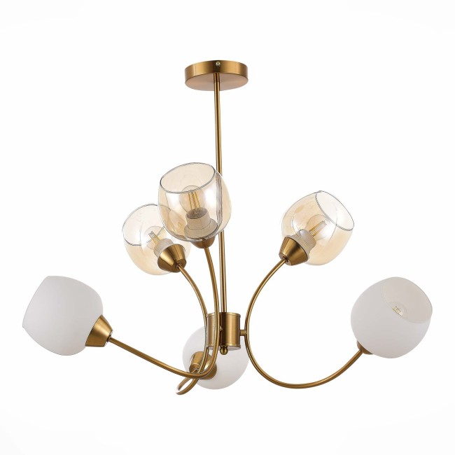 Светильник потолочный SLE1136-302-06 Латунь/Белый, Коньячный