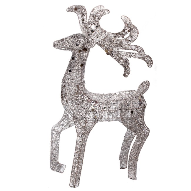 Украш Олень с эл.гирляндой 90 см (сереб) JS16066-90 68937
