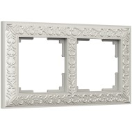 Рамка из металла на 2 поста Аntik жемчужный WL07-Frame-02