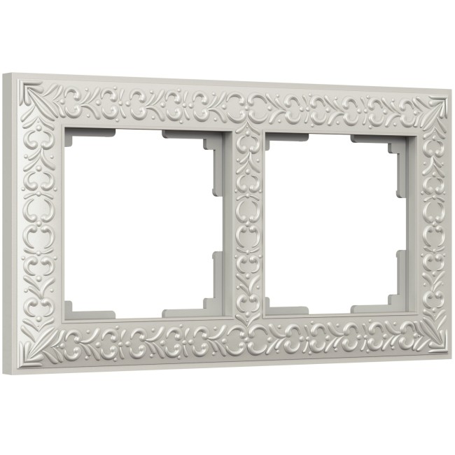 Рамка из металла на 2 поста Аntik жемчужный WL07-Frame-02