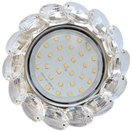 Точечный светильник GX53 H4 Круг с большими хрусталиками прозрачный/Хром FW53RVECB