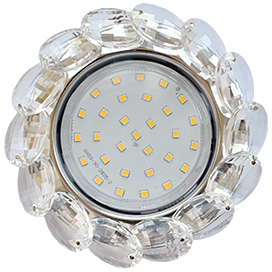 Точечный светильник GX53 H4 Круг с большими хрусталиками прозрачный/Хром FW53RVECB