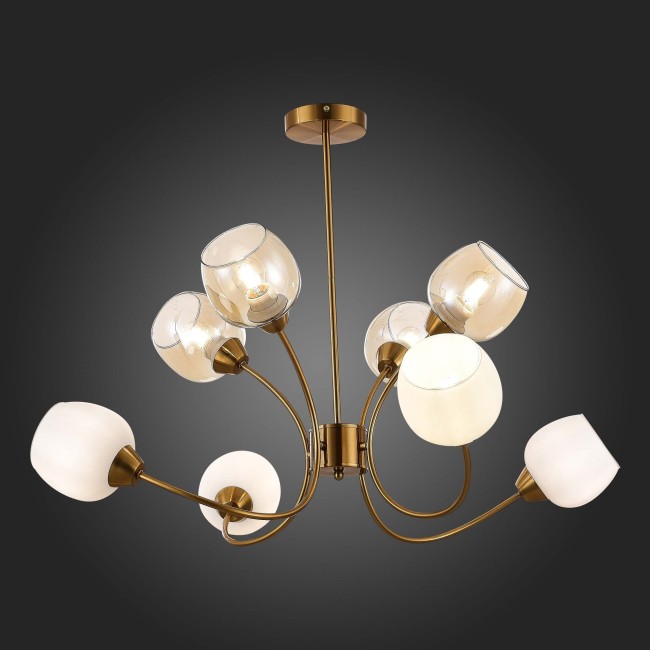 Светильник потолочный SLE1136-302-08 Латунь/Белый, Коньячный