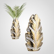 Ваза декоративная для цветов Золотой лист 15.5*6.5*30 см LX2012017