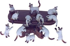 Сиамские кошки маленькие 2 см K180