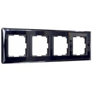 Рамка из стекла на 4 поста Diamant черный W0041208