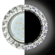 Точечный светильник GX53 H4 LD5361 Стекло Круг крупные стразы Конус Хром-зерк. SK53RGEFB