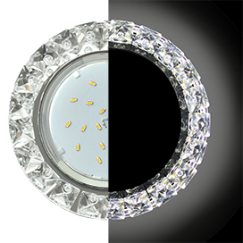 Точечный светильник GX53 H4 LD5361 Стекло Круг крупные стразы Конус Хром-зерк. SK53RGEFB