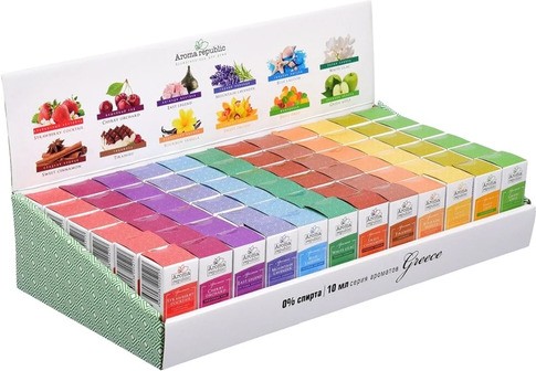Ароматические масла "Greece" 10 мл AROMA REPUBLIC ЗЕБРА 90000 в ассортименте, в дисплейбоксе