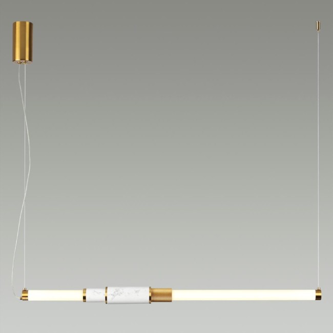 Подвесной светильник 4359/14L MIDCENT ODL24 бел мрам/антич. бронз/металл/акрил 14W 3000K 220V MARMI