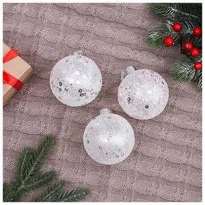 Украшение новогоднее "Шар", 10см,  стекло 745245