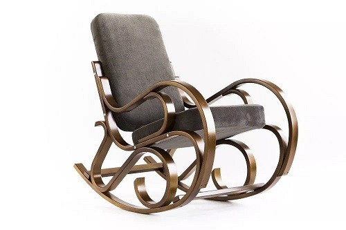 Кресло-качалка "Луиза" (каркас Орех, ткань Грей Браун) НФ-00000061