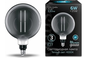 Лампа 154802205 LED Vintage Filament Straight G200 6W E27 200*283mm Gray 330ml 4000K