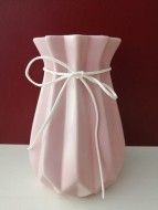 Ваза керамика H-18 см D-9см B-018S розовый V-039