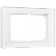 Рамка из стекла для двойной розетки Favorit белый W0081101