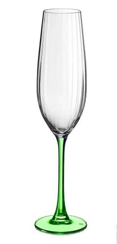 Рюмка для шампанского "COLUMBA OPTIC", 260 мл; декор "Зеленая ножка" (набор 2 шт) БСС0516