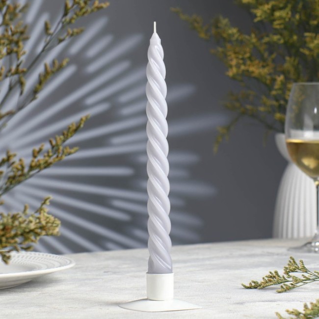 Свеча витая 5369550 2,3х 24,5 см, 5 ч, 50 г, серая