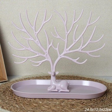 Подставка для украшений c бортиком розовая / GL-10 /725605