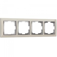 Рамка из пластика на 4 поста Snabb слоновая кость/хром W0041903