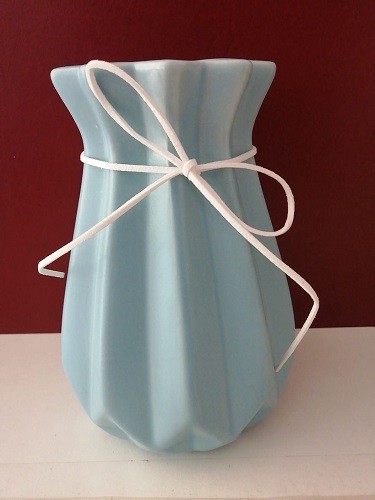 Ваза керамика H-18см. D-9см B-018S голубой V-040