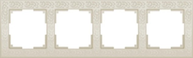 Рамка на 4 поста WL05-Frame-04-ivory Flock слоновая кость