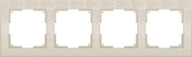 Рамка на 4 поста WL05-Frame-04-ivory Flock слоновая кость