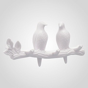 Вешалка Две птицы белая 00450