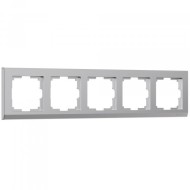 Рамка из пластика на 5 постов Stark серебряный W0051806