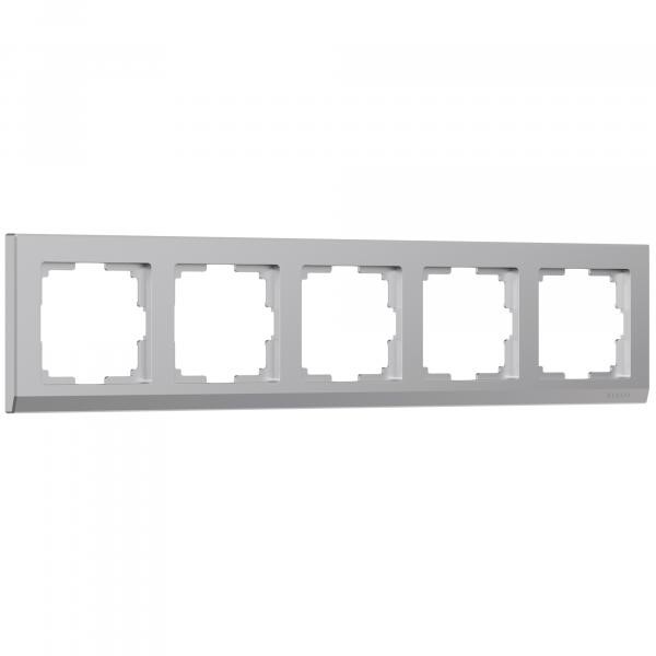 Рамка из пластика на 5 постов Stark серебряный W0051806