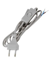 Шнур для бра TDM с выкл. ШУ01В 6А 250В 2 м (ШВВП 2х0,75 сереб. металлик) SQ1305-0005