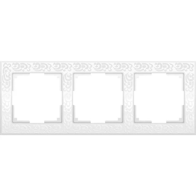 Рамка на 3 поста WL05-Frame-03-white Flock белый