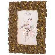 ФОТОРАМКА "ЛАВРОВЫЙ ВЕНОК" 169-910  ДЛЯ ФОТО 10Х15, L-15 W-2 H-20 СМ ЦВЕТ: БРОНЗА С ПОЗОЛОТОЙ