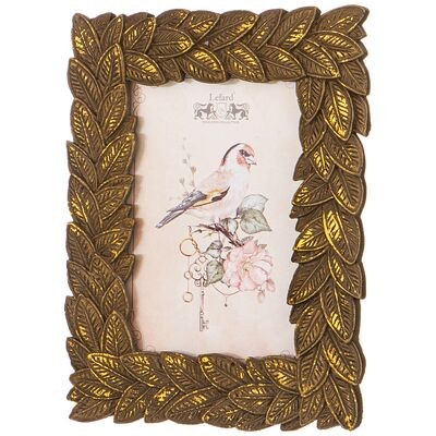 ФОТОРАМКА "ЛАВРОВЫЙ ВЕНОК" 169-910  ДЛЯ ФОТО 10Х15, L-15 W-2 H-20 СМ ЦВЕТ: БРОНЗА С ПОЗОЛОТОЙ