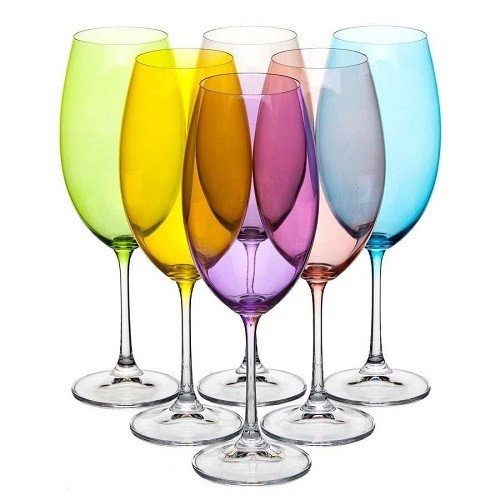 Рюмка для красного вина "MILVUS","Color mix цветная чаша",  510 мл (набор 6шт) БСС0314