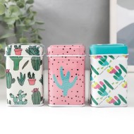 Шкатулка металл квадрат "Кактус" 7907000 4,5х4,5х7 см