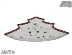 Блюдо ЁЛКА 25,5х21см  НОВЫЙ ГОД Фарфор 105-623