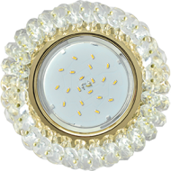 Точечный светильник GX53 H4 Стекло Круг с хрусталиками про/золото FD53RYECB