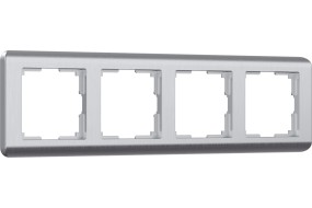 Рамка из пластика на 4 поста Stream серебряный W0042106