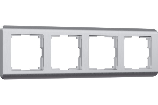 Рамка из пластика на 4 поста Stream серебряный W0042106