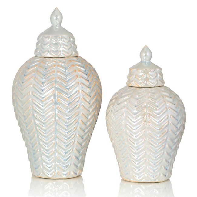 Банка с крышкой Kristen большая, перламутровый, керамика, 16х32 см